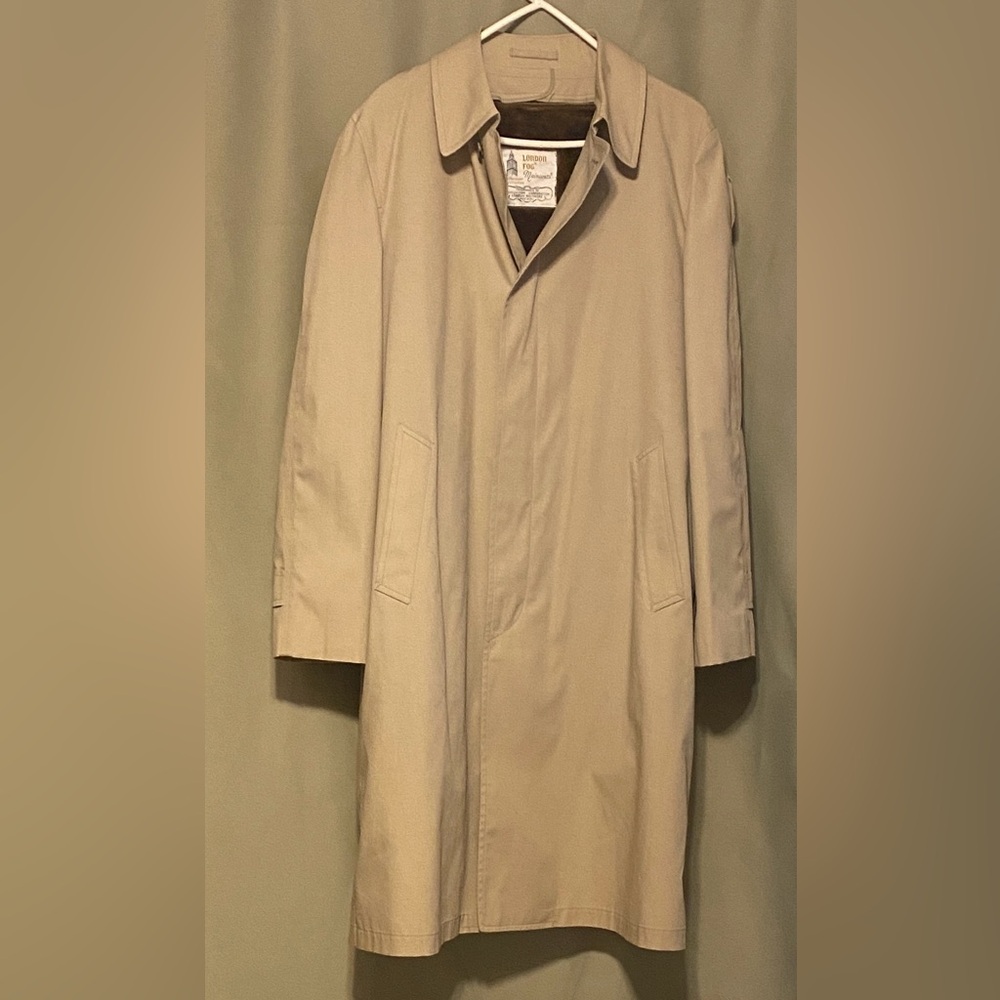 Vintage London Fog Maincoats w/ Zip Out Lining Beige Trench Coat Men 40 Long